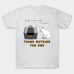 Think Outside the Box Funny Tshirt With Cat, Geeky Tshirt Men, Cat Tshirt Funny, Tshirt Gift T-Shirt